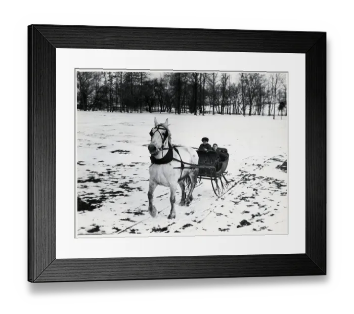 Framed Print : Riding In A One Horse Open Sleigh Framed Print : Riding In A One Horse Open Sleigh