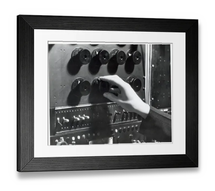 Framed Print : Hand On Dial Of Radio / Adjusting Knob Framed Print : Hand On Dial Of Radio / Adjusting Knob