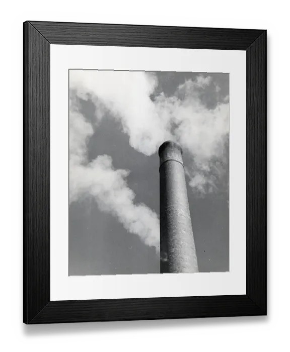 Framed Print : Smokestack Emitting Smoke Into Sky Framed Print : Smokestack Emitting Smoke Into Sky