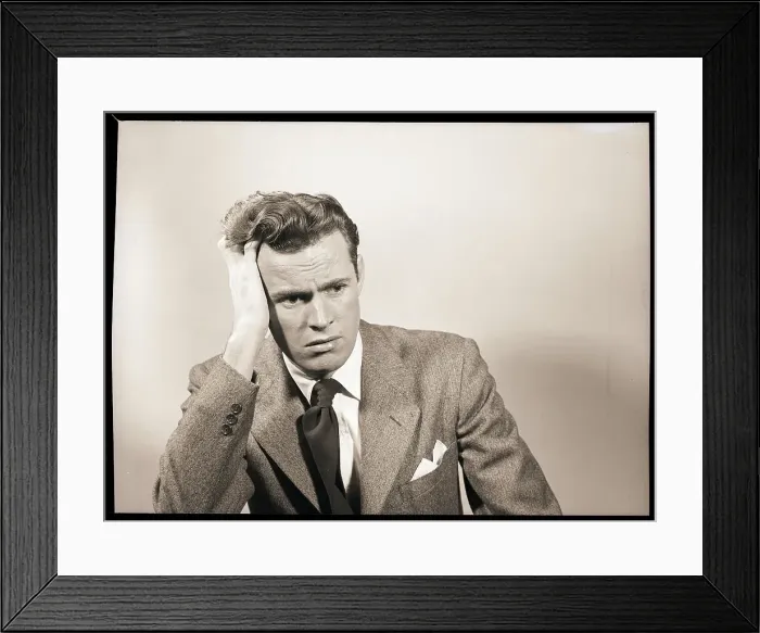 Framed Print : Worried Man