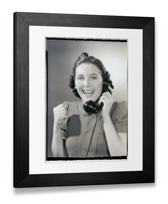 Framed Print : Woman Talking On Telephone Framed Print : Woman Talking On Telephone