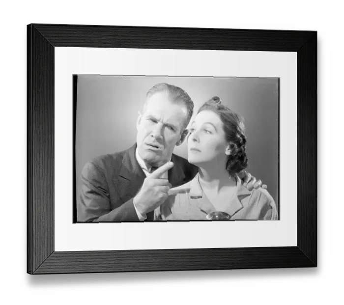 Framed Print : Man Pointing Finger at Indifferent Woman Framed Print : Man Pointing Finger at Indifferent Woman