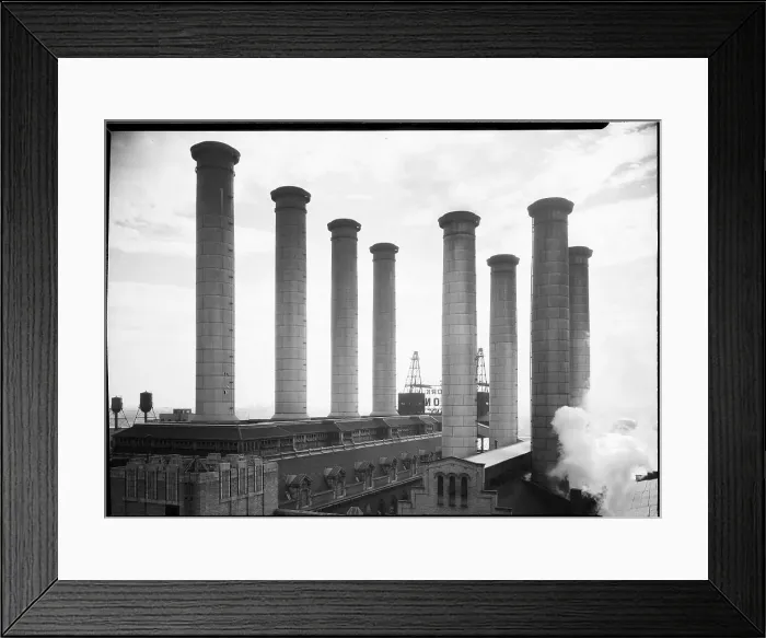 Framed Print : Smoke Stacks Of Edison Power Plant Framed Print : Smoke Stacks Of Edison Power Plant