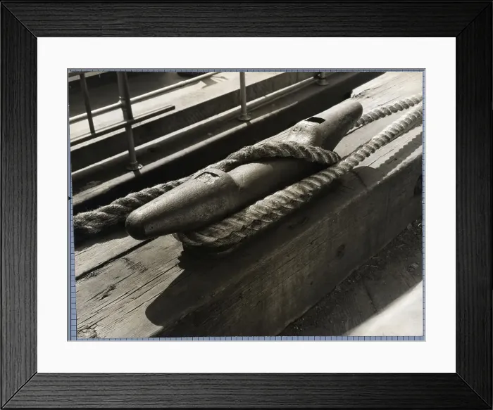 Framed Print : Rope Tied To Post On Dock;Mooring A Ship