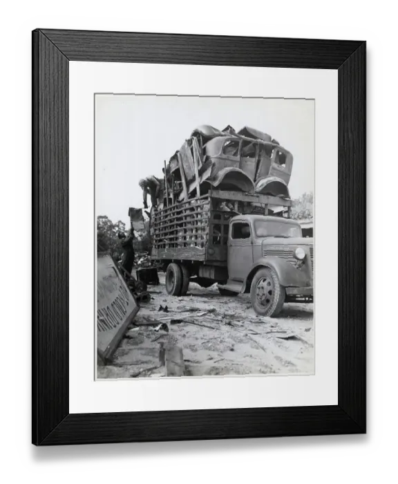 Framed Print : Men Loading Truck with Auto Body Parts Framed Print : Men Loading Truck with Auto Body Parts