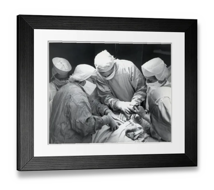 Framed Print : Surgery. (Original Caption). New Orleans, Louisiana- Photo shows surgeons Framed Print : Surgery. (Original Caption). New Orleans, Louisiana- Photo shows surgeons