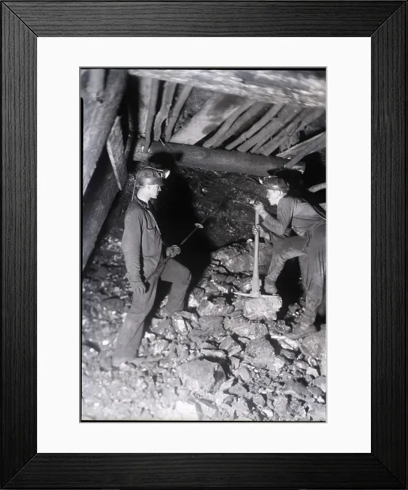 Framed Print : Miners Loosening Rocks W / Picks Framed Print : Miners Loosening Rocks W / Picks