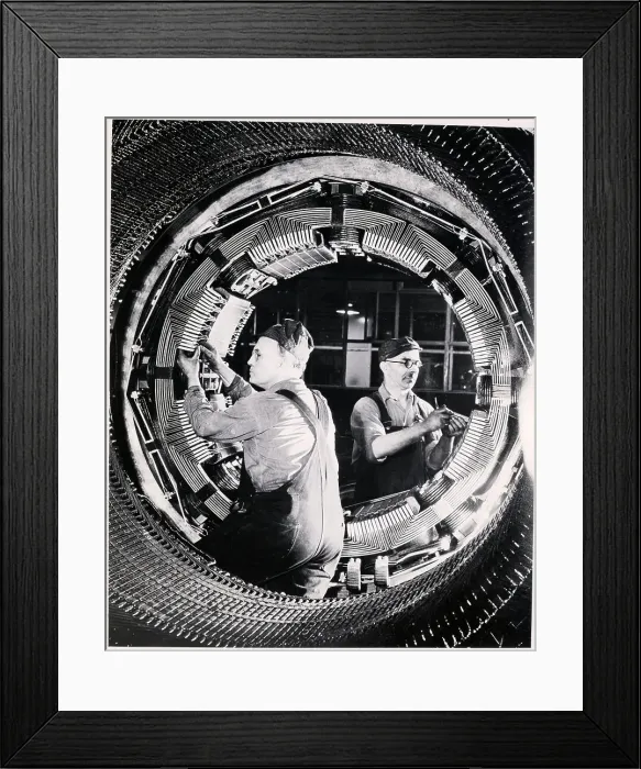 Framed Print : Workers Winding 3000-Horsepower Motor Framed Print : Workers Winding 3000-Horsepower Motor