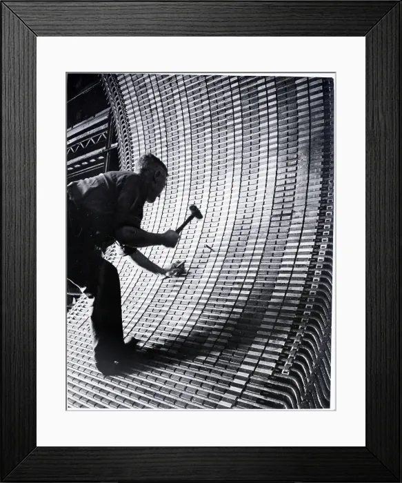 Framed Print : Worker Hammering on Wind Tunnel Framed Print : Worker Hammering on Wind Tunnel