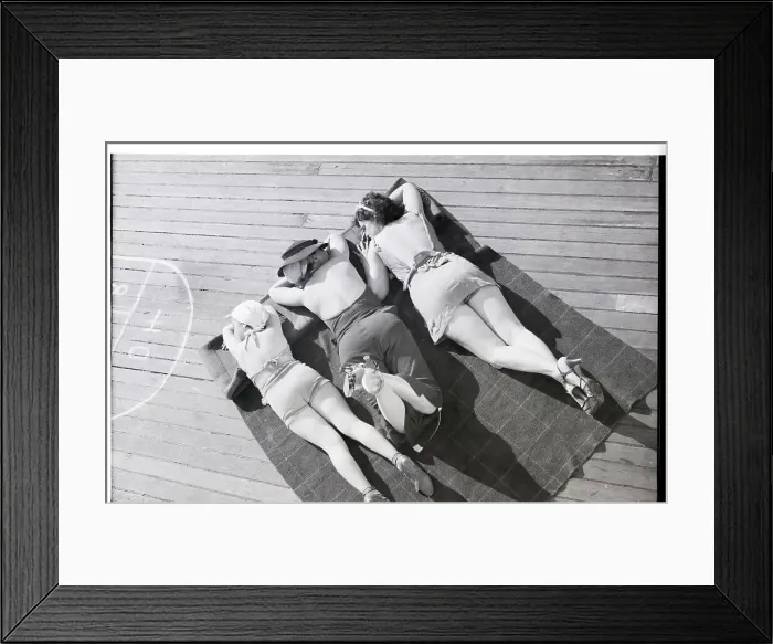 Framed Print : Three Women Sunbathing Framed Print : Three Women Sunbathing