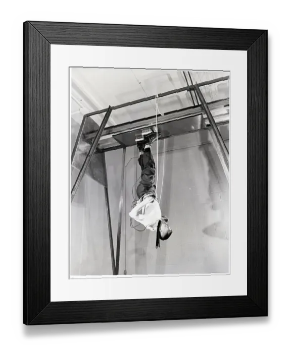 Framed Print : Man Shown Walking Upside-Down Framed Print : Man Shown Walking Upside-Down