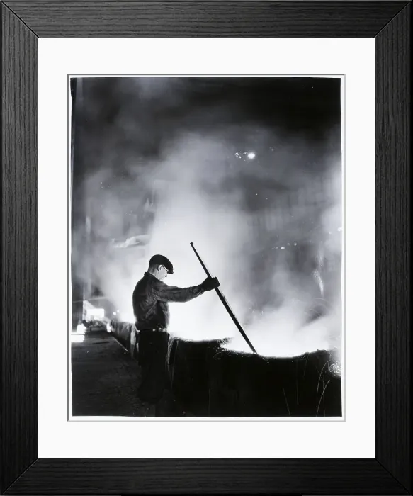 Framed Print : Workman Removes Scum From Top Of Ingot