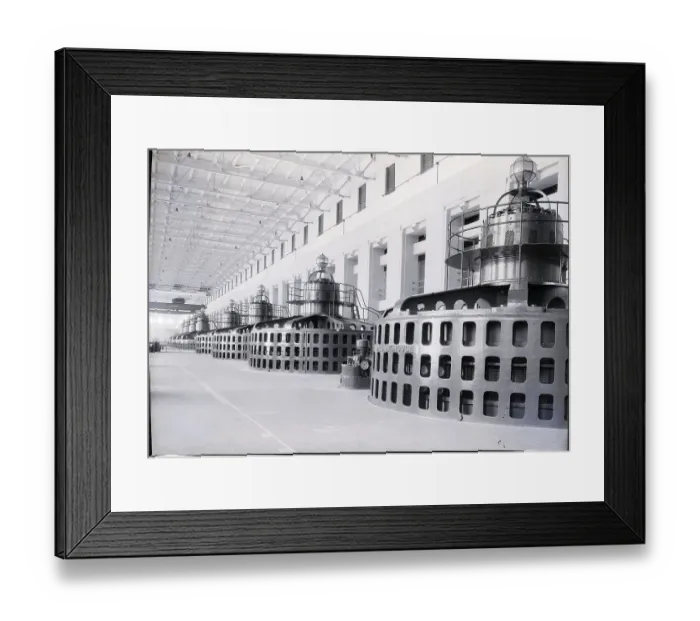 Framed Print : Turbine Room of Wilson Dam Power Plant Framed Print : Turbine Room of Wilson Dam Power Plant