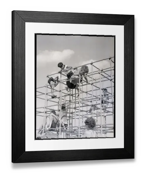 Framed Print : Children Playing on Jungle Gym Framed Print : Children Playing on Jungle Gym