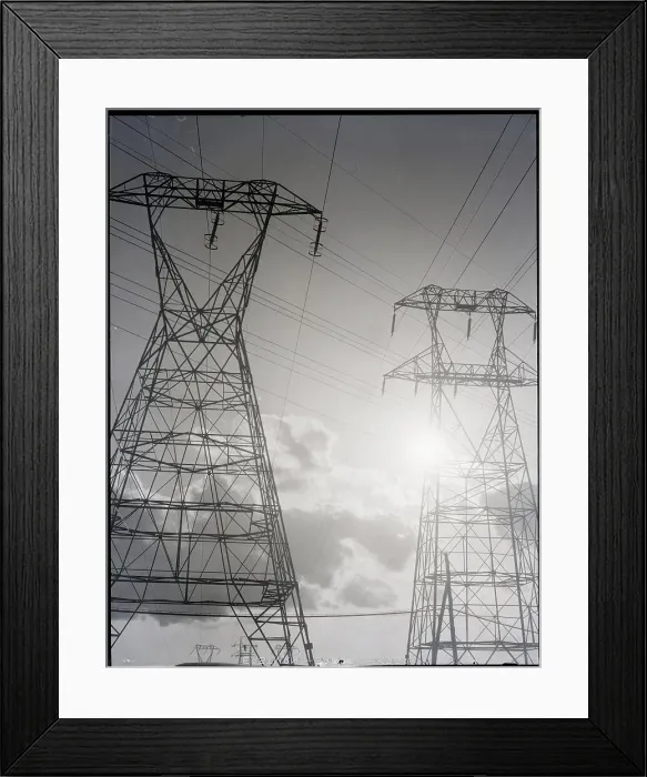 Framed Print : 200, 000-Volt Transmission Towers