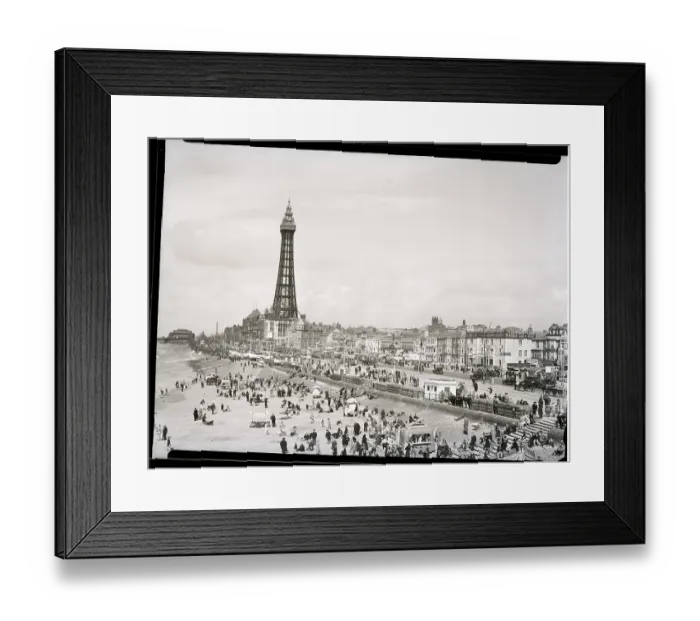 Framed Print : Blackpool Amusement Park and Beach