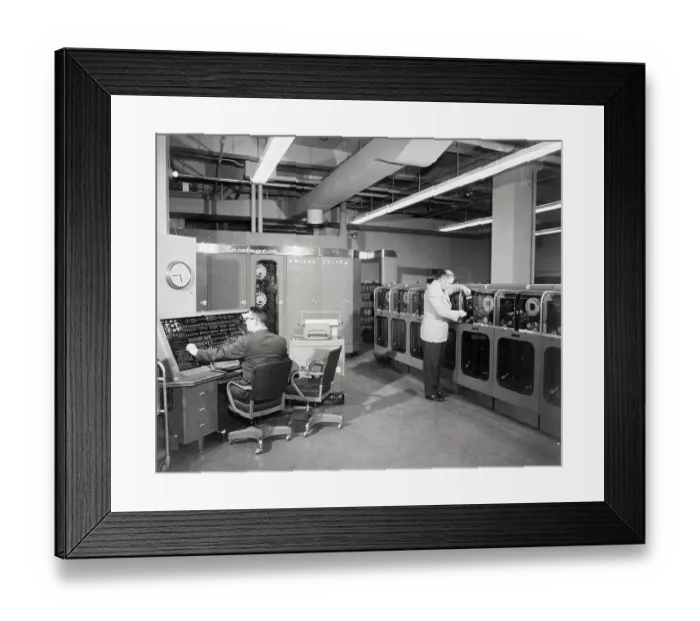 Framed Print : Univac Remington Rand Computer and Operators Framed Print : Univac Remington Rand Computer and Operators