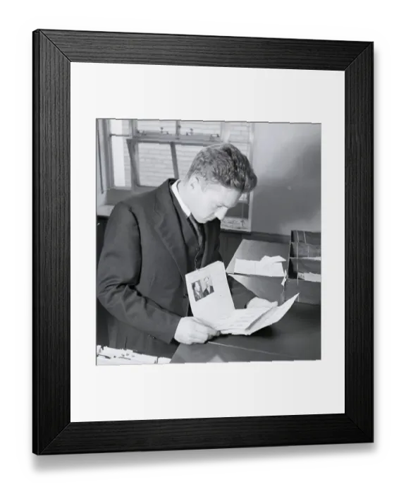 Framed Print : FBI Expert Examining Fingerprint Records Framed Print : FBI Expert Examining Fingerprint Records