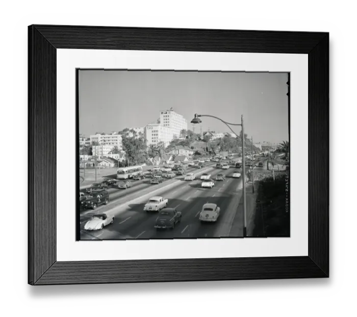 Framed Print : Traffic On The Hollywood Freeway Framed Print : Traffic On The Hollywood Freeway