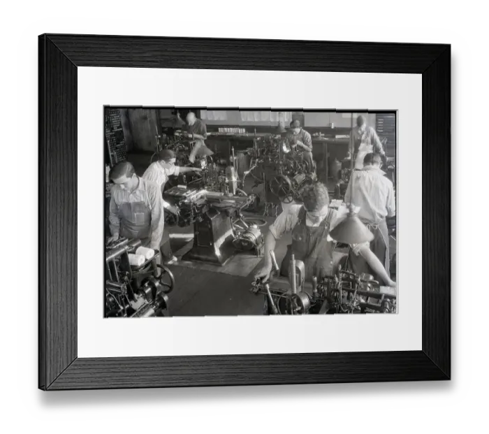 Framed Print : Monotype Casting Machines Framed Print : Monotype Casting Machines