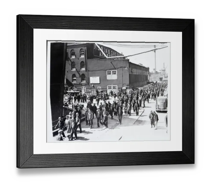 Framed Print : Workers Going To Shipyard Framed Print : Workers Going To Shipyard