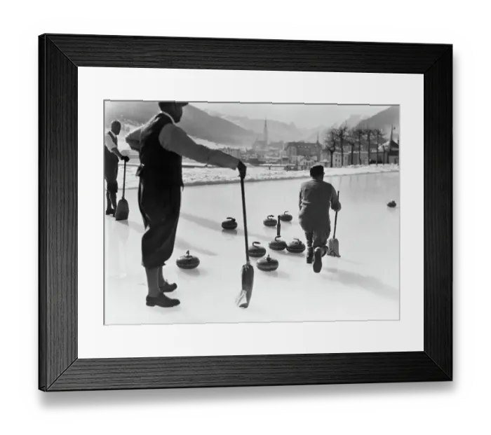 Framed Print : Curling, Popular Ice Sport Framed Print : Curling, Popular Ice Sport