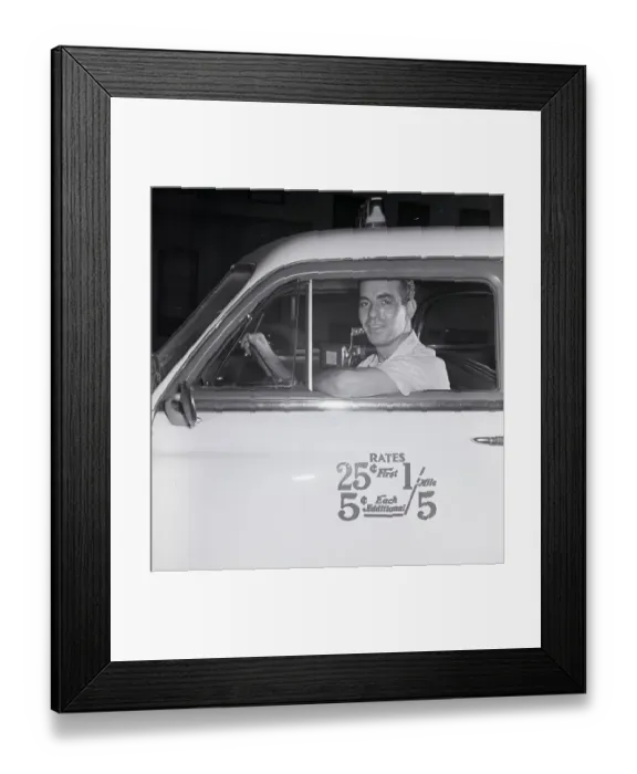 Framed Print : Taxi Driver Sitting In Cab Framed Print : Taxi Driver Sitting In Cab