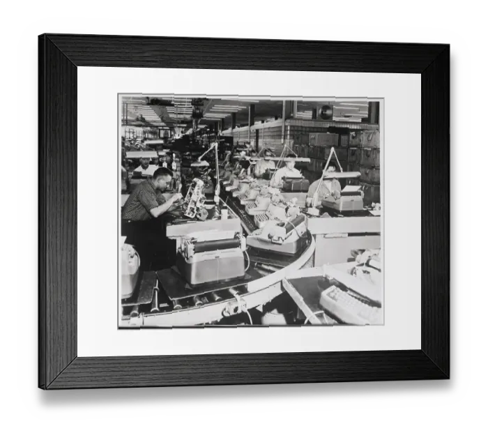 Framed Print : Typewriters Being Inspected; Ibm Framed Print : Typewriters Being Inspected; Ibm