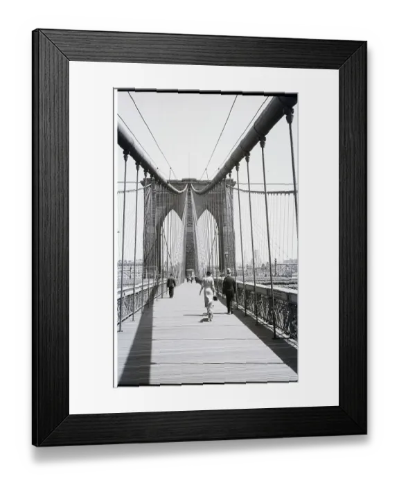 Framed Print : Springtime Walk Across Brooklyn Bridge Framed Print : Springtime Walk Across Brooklyn Bridge