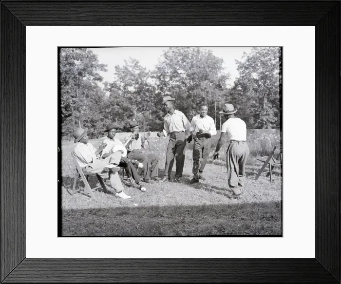 Framed Print : African American Men Playing Banjo And Dancing