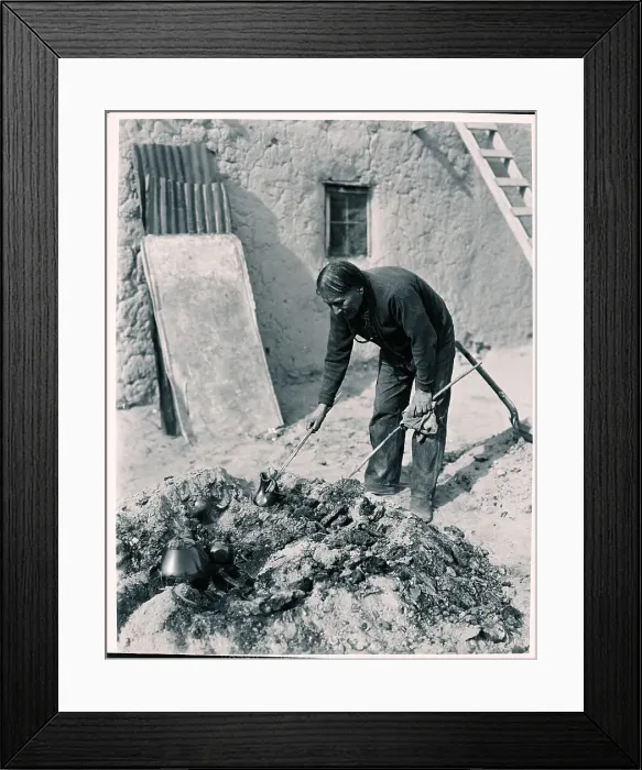 Framed Print : San Ildefonso Indian Baking Pottery Framed Print : San Ildefonso Indian Baking Pottery