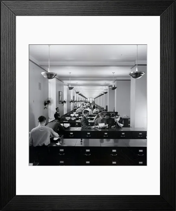 Framed Print : FBI Records Department in Washington Framed Print : FBI Records Department in Washington