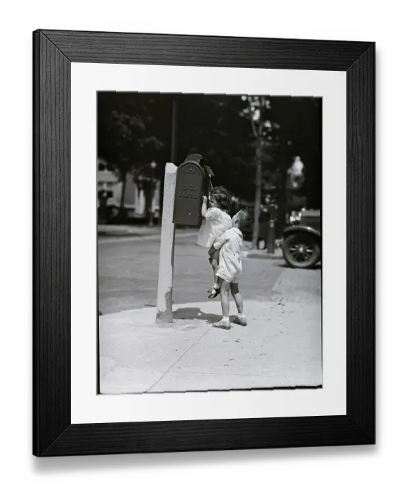 Framed Print : Children Mailing Letter Framed Print : Children Mailing Letter