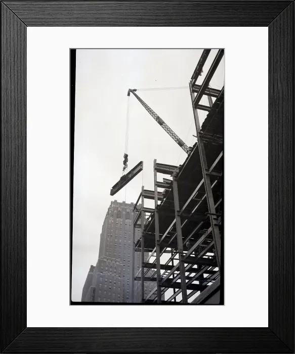 Framed Print : Hoisting Steel Girders Framed Print : Hoisting Steel Girders