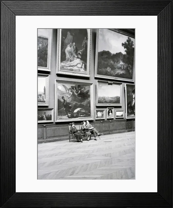 Framed Print : Patrons Sitting in Louvre Gallery Framed Print : Patrons Sitting in Louvre Gallery