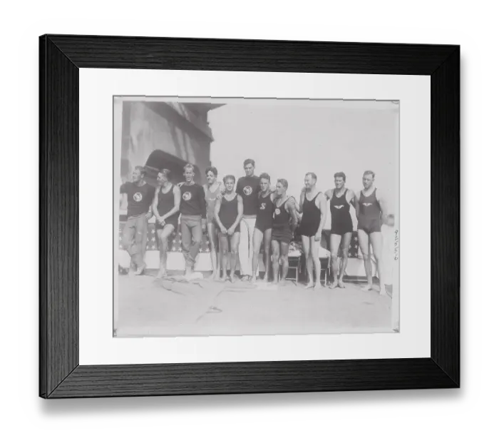 Framed Print : Johnny Weismueller with Others Framed Print : Johnny Weismueller with Others