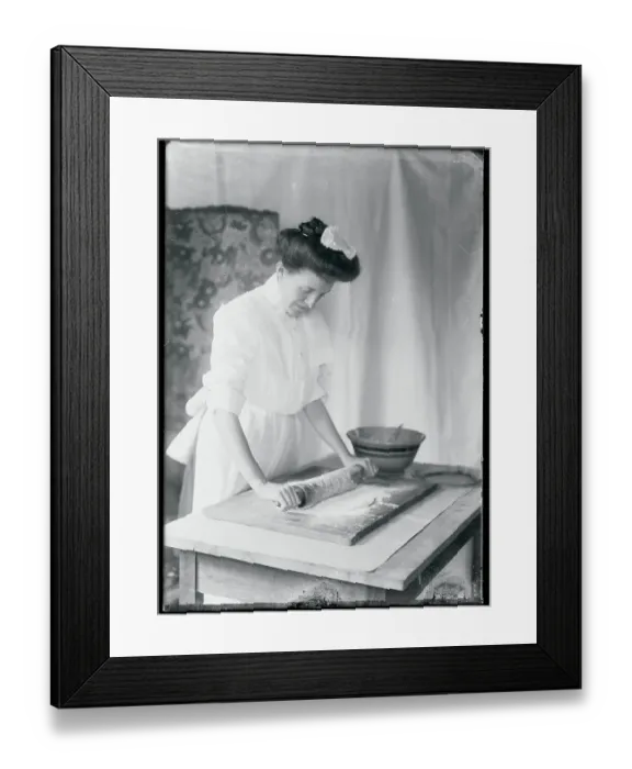 Framed Print : Woman Rolling Out Pastry Framed Print : Woman Rolling Out Pastry