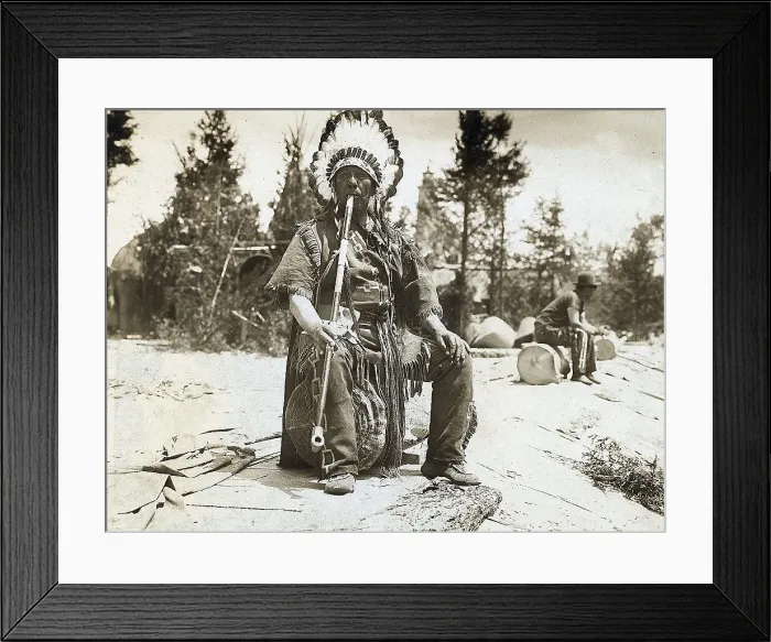 Framed Print : Iroquois Chief White Cloud Smoking Pipe Framed Print : Iroquois Chief White Cloud Smoking Pipe