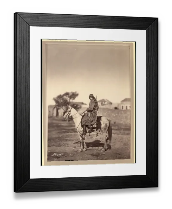 Framed Print : Northern African Soldier on Horse Framed Print : Northern African Soldier on Horse