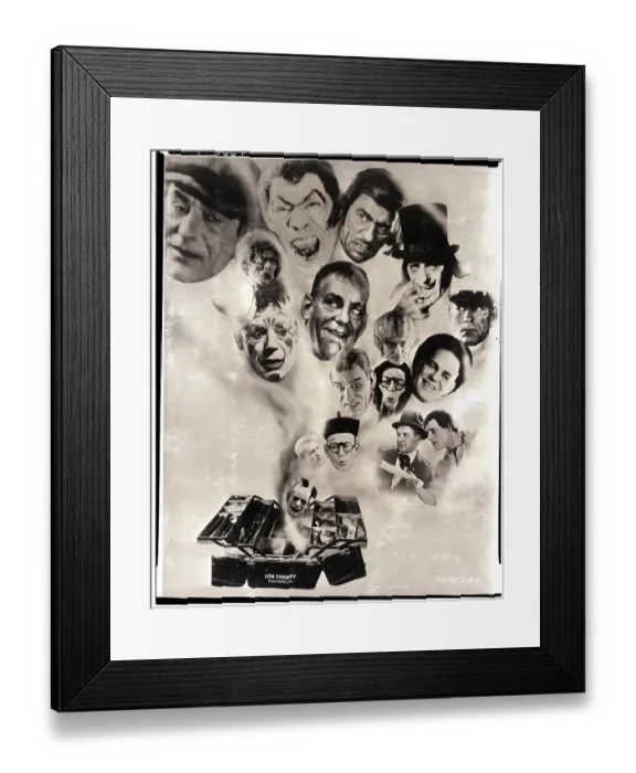 Framed Print : Lon Chaney Faces