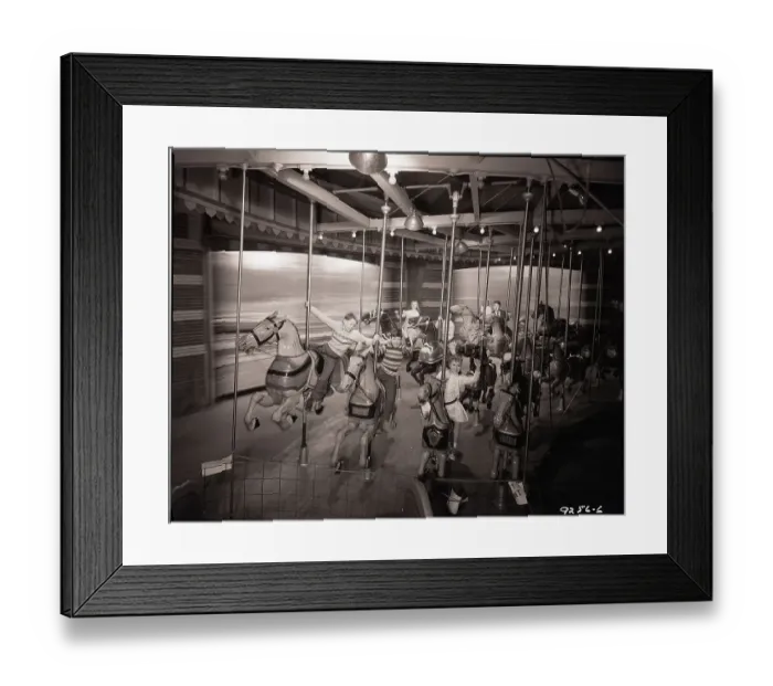 Framed Print : Children Riding Carousel Horses Framed Print : Children Riding Carousel Horses