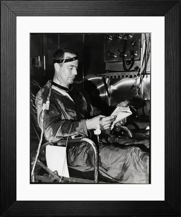 Framed Print : M. Scott Carpenter W / Electrodes Reading Framed Print : M. Scott Carpenter W / Electrodes Reading