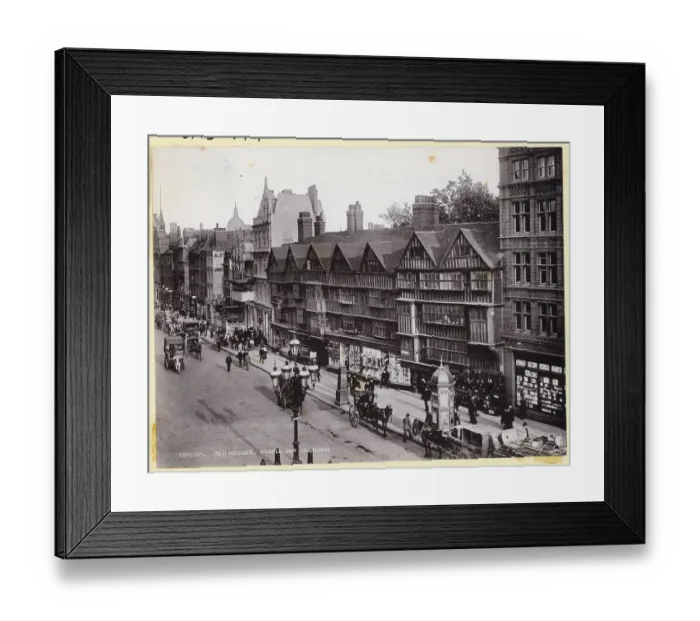 Framed Print : Exterior View of Old Houses in London Framed Print : Exterior View of Old Houses in London