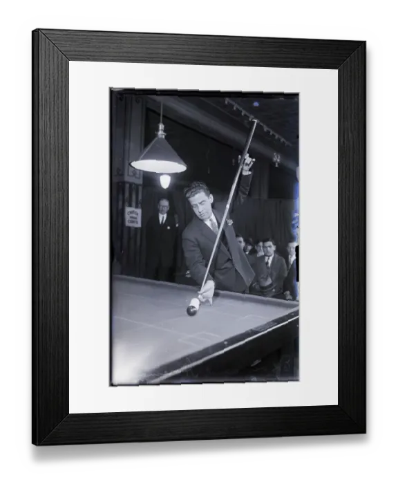 Framed Print : Edouard Horeman Taking A Hard Pool Shot
