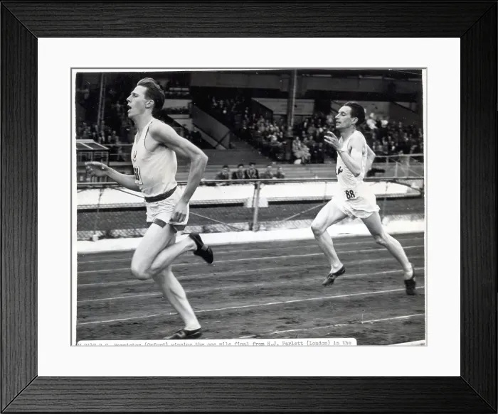 Framed Print : Men Cross Finish Line / One Mile Race Framed Print : Men Cross Finish Line / One Mile Race