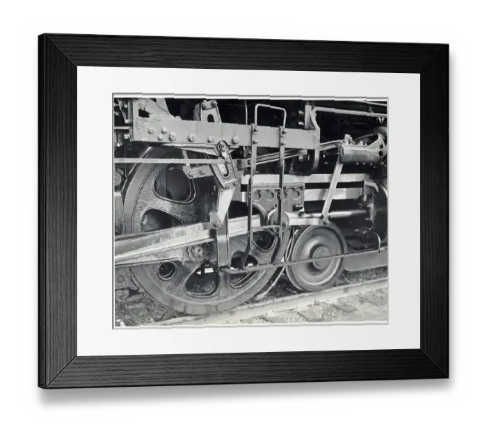 Framed Print : Close-Up Of Locomotive Wheel