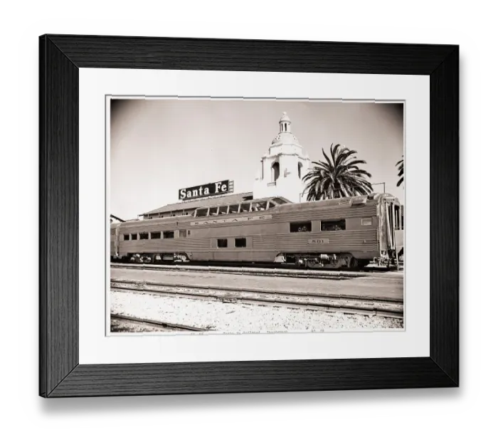 Framed Print : Santa Fe Passenger Railroad Car Framed Print : Santa Fe Passenger Railroad Car