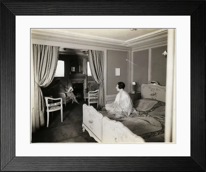 Framed Print : Women in Luxury Cabin of SS Statendam Framed Print : Women in Luxury Cabin of SS Statendam