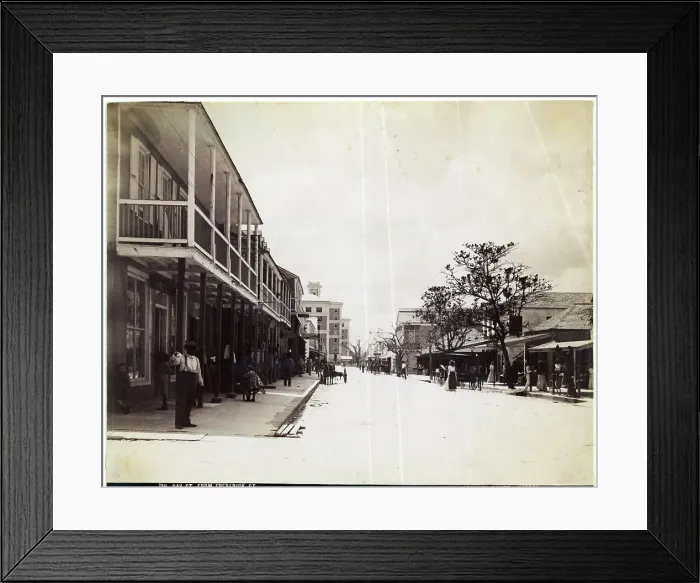 Framed Print : View Down a Street in the Bahamas Framed Print : View Down a Street in the Bahamas