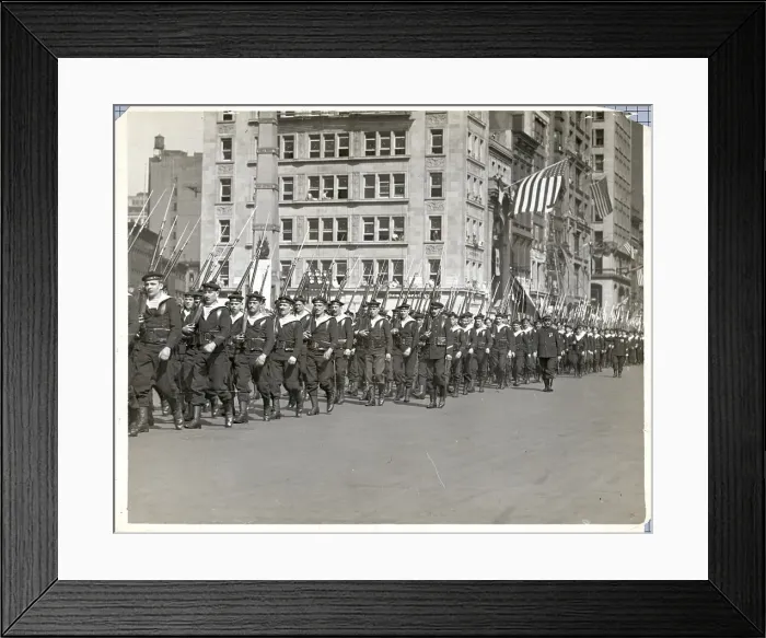 Framed Print : French Sailors March Down Fifth Avenue Framed Print : French Sailors March Down Fifth Avenue